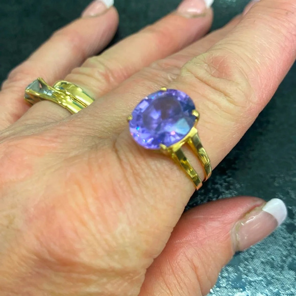306589 14k Yg tourmaline purple ring